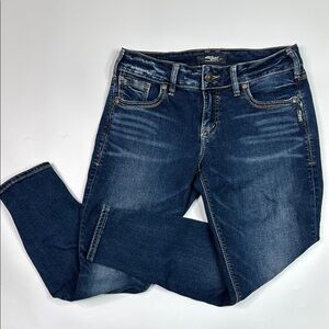 Silver Jeans Suki Ankle Skinny Dark Wash Jeans Size 30x27